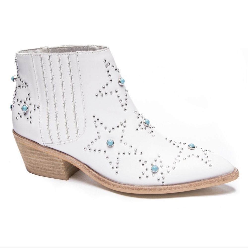 Chinese Laundry White Fayme Leather Star Boots